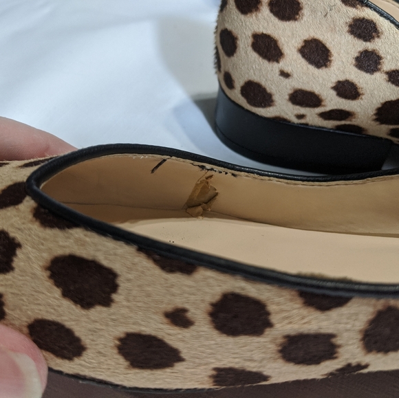 Kenneth Cole Camellia Animal print Pointed toe flats in Calf Hair Leather Sz 7 - Picture 5 of 7